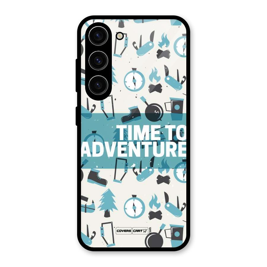 Time To Adventure Blazing Blue Glass Back Case for Galaxy S23