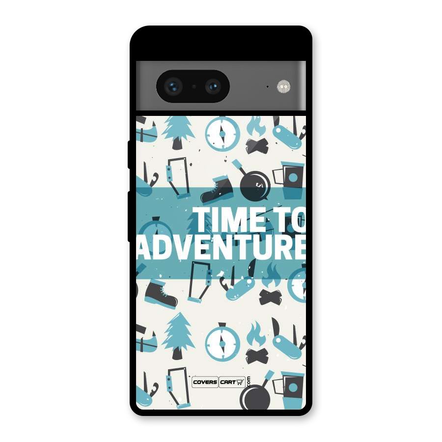 Time To Adventure Blazing Blue Glass Back Case for Google Pixel 7