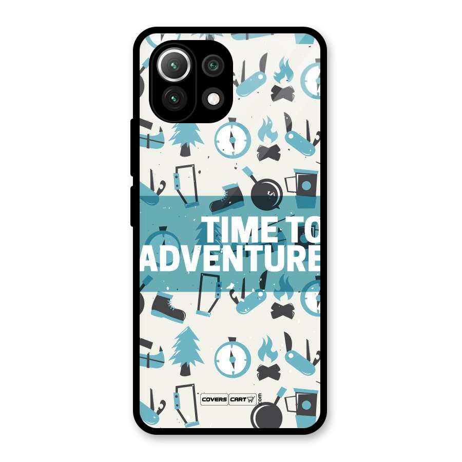 Time To Adventure Blazing Blue Glass Back Case for Mi 11 Lite NE 5G