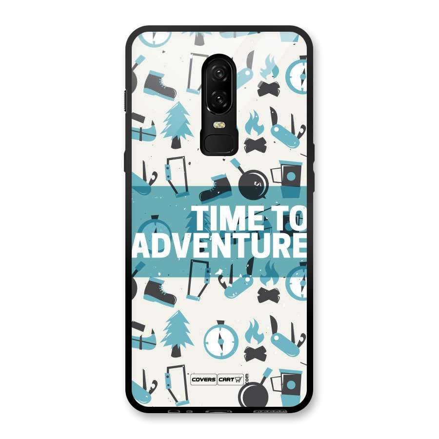 Time To Adventure Blazing Blue Glass Back Case for OnePlus 6