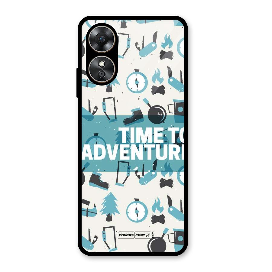Time To Adventure Blazing Blue Glass Back Case for Oppo A17