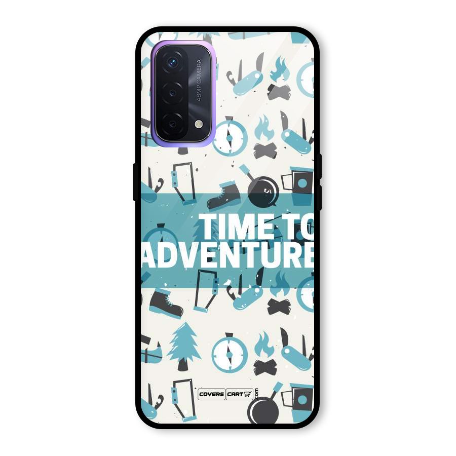 Time To Adventure Blazing Blue Glass Back Case for Oppo A74 5G