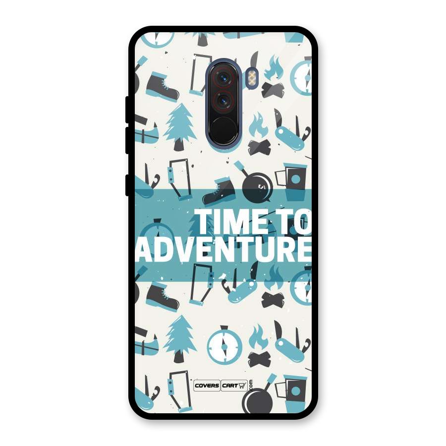 Time To Adventure Blazing Blue Glass Back Case for Poco F1