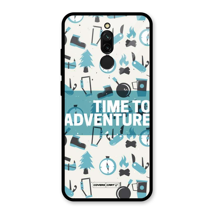 Time To Adventure Blazing Blue Glass Back Case for Redmi 8