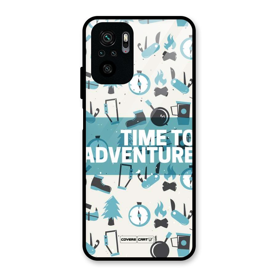 Time To Adventure Blazing Blue Glass Back Case for Redmi Note 10S