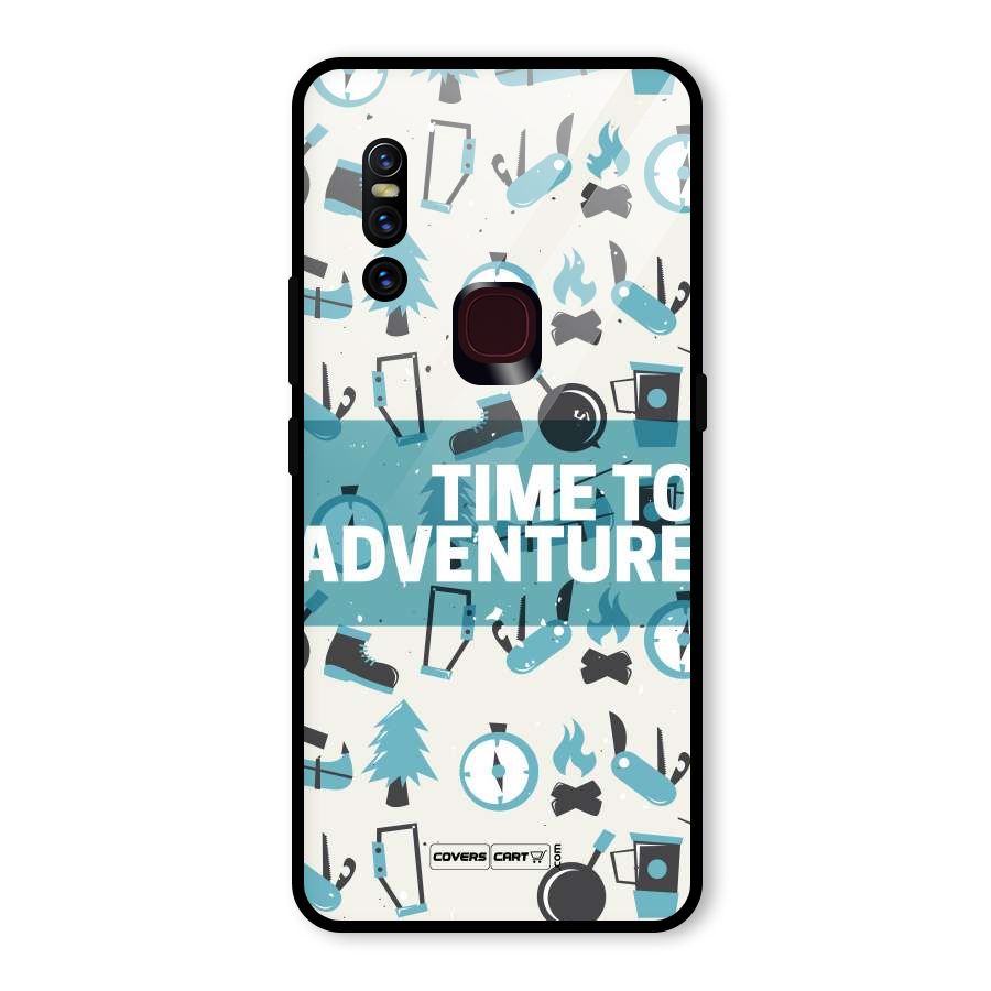 Time To Adventure Blazing Blue Glass Back Case for Vivo V15