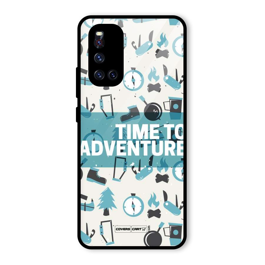 Time To Adventure Blazing Blue Glass Back Case for Vivo V19