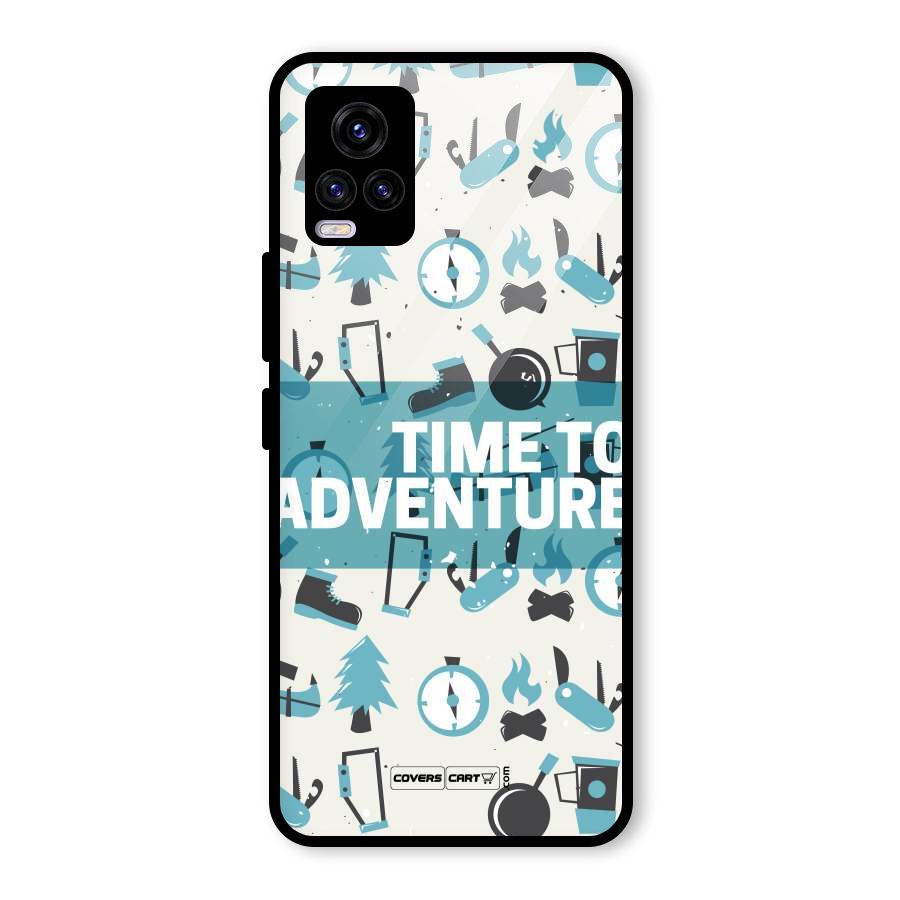 Time To Adventure Blazing Blue Glass Back Case for Vivo V20