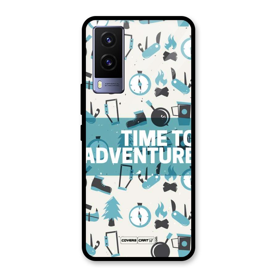 Time To Adventure Blazing Blue Glass Back Case for Vivo V21e 5G