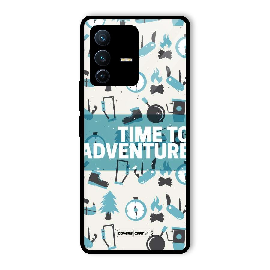 Time To Adventure Blazing Blue Glass Back Case for Vivo V23 Pro