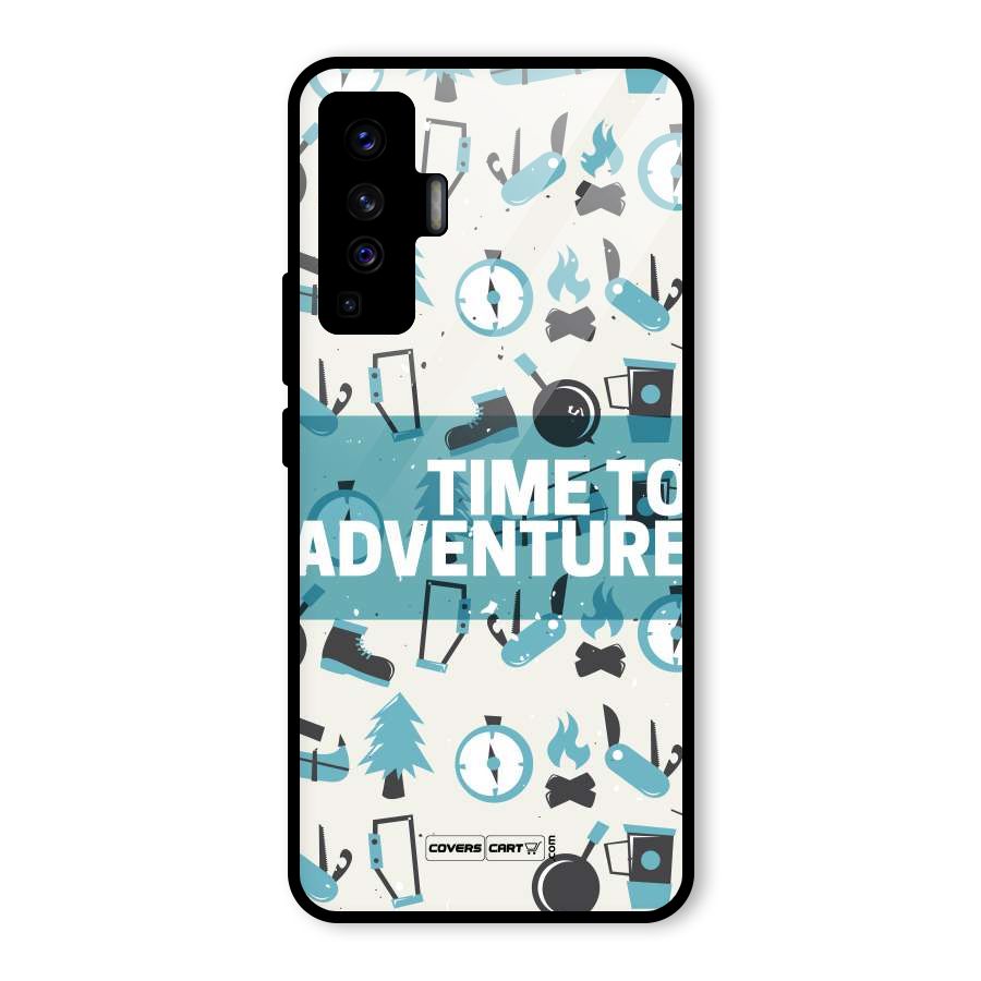 Time To Adventure Blazing Blue Glass Back Case for Vivo X50