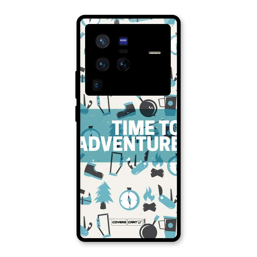 Time To Adventure Blazing Blue Glass Back Case for Vivo X80 Pro