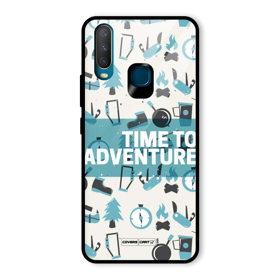 Time To Adventure Blazing Blue Glass Back Case for Vivo Y15