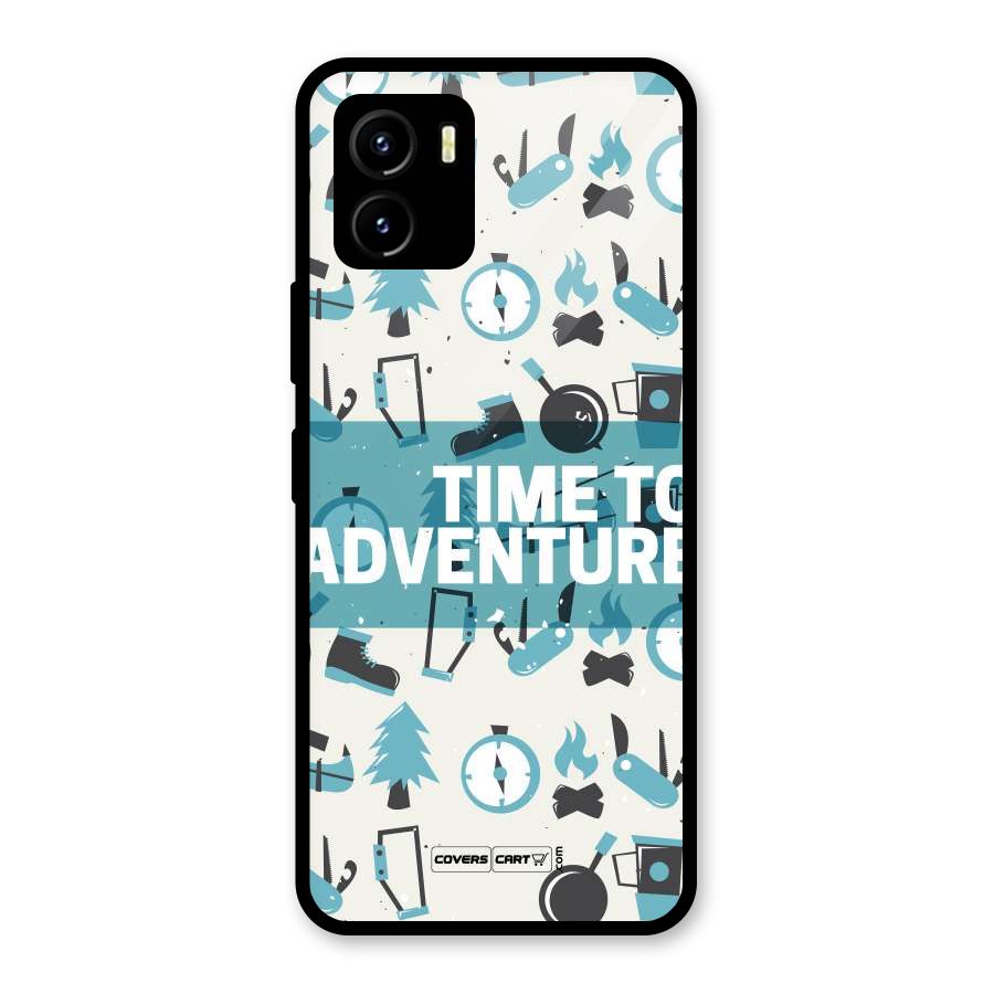 Time To Adventure Blazing Blue Glass Back Case for Vivo Y15s