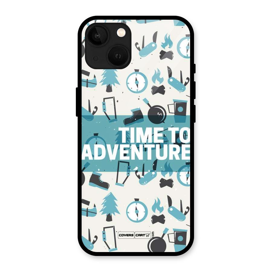 Time To Adventure Blazing Blue Glass Back Case for iPhone 13