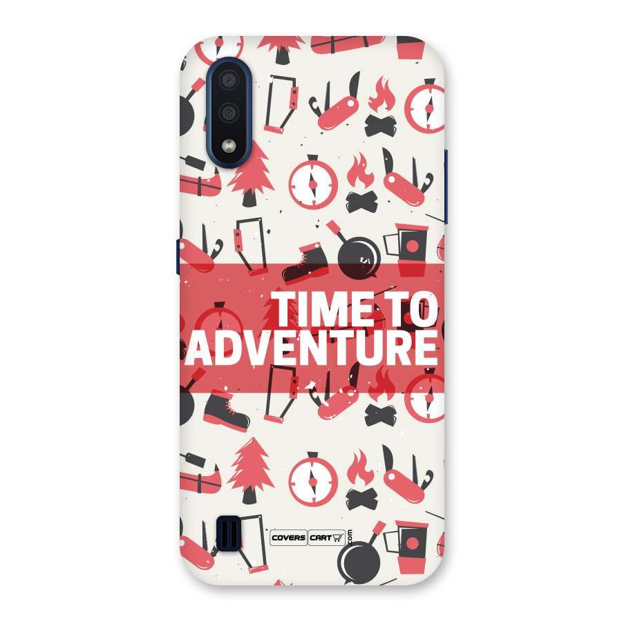 Time To Adventure Radiant Red Back Case for Galaxy M01