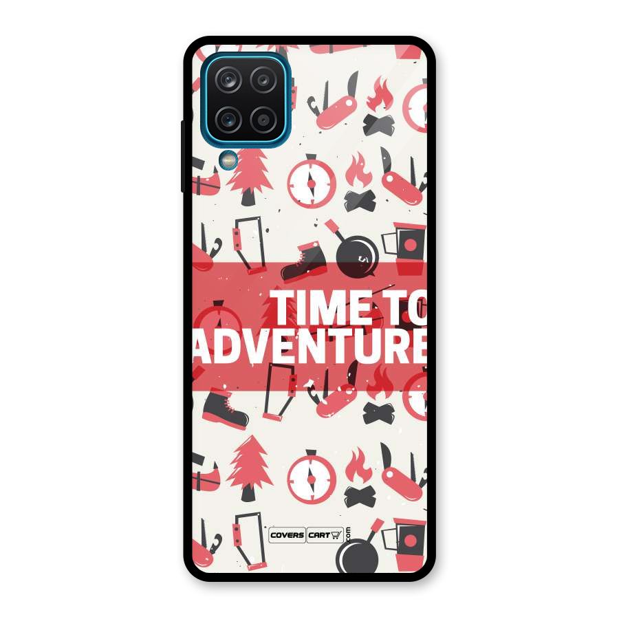 Time To Adventure Radiant Red Glass Back Case for Galaxy A12