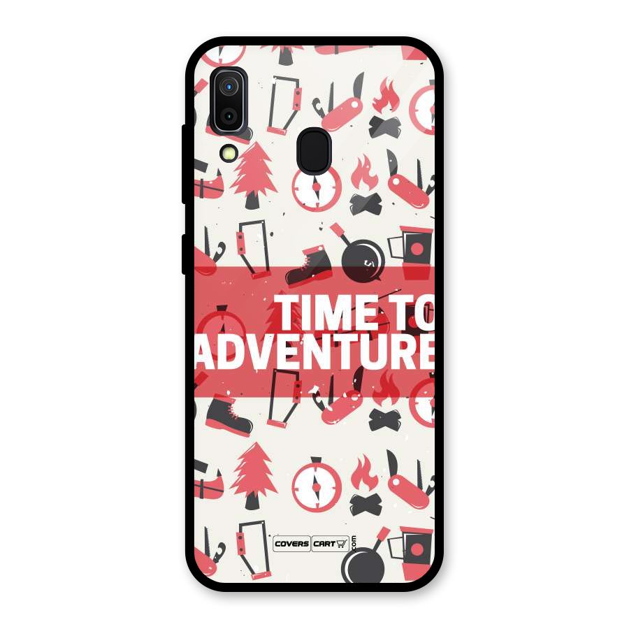 Time To Adventure Radiant Red Glass Back Case for Galaxy A30