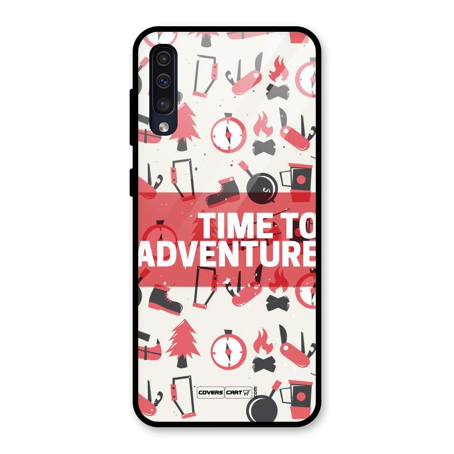 Time To Adventure Radiant Red Glass Back Case for Galaxy A50s