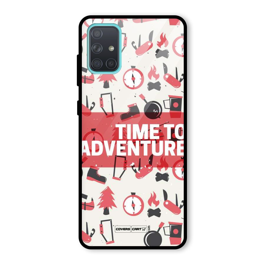 Time To Adventure Radiant Red Glass Back Case for Galaxy A71