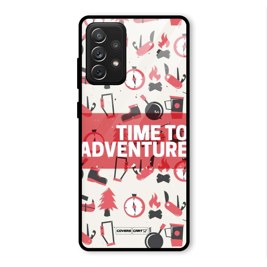Time To Adventure Radiant Red Glass Back Case for Galaxy A72