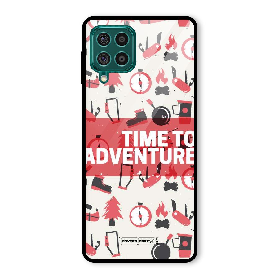 Time To Adventure Radiant Red Glass Back Case for Galaxy F62