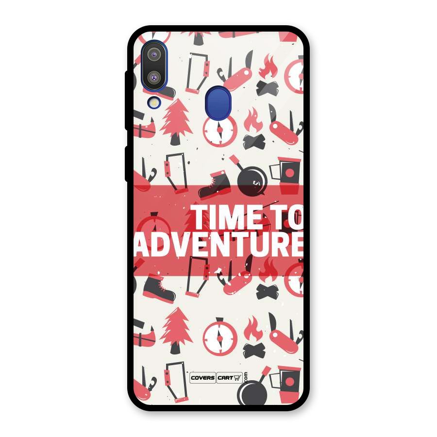 Time To Adventure Radiant Red Glass Back Case for Galaxy M20