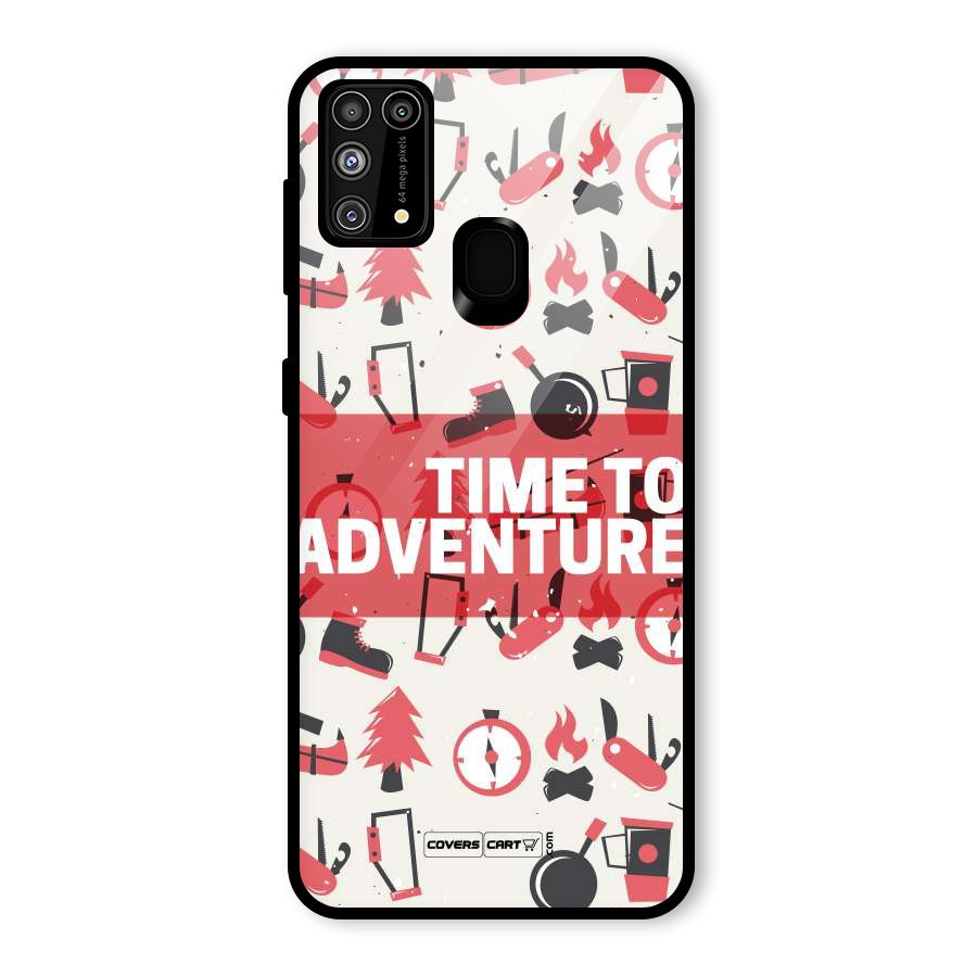 Time To Adventure Radiant Red Glass Back Case for Galaxy M31