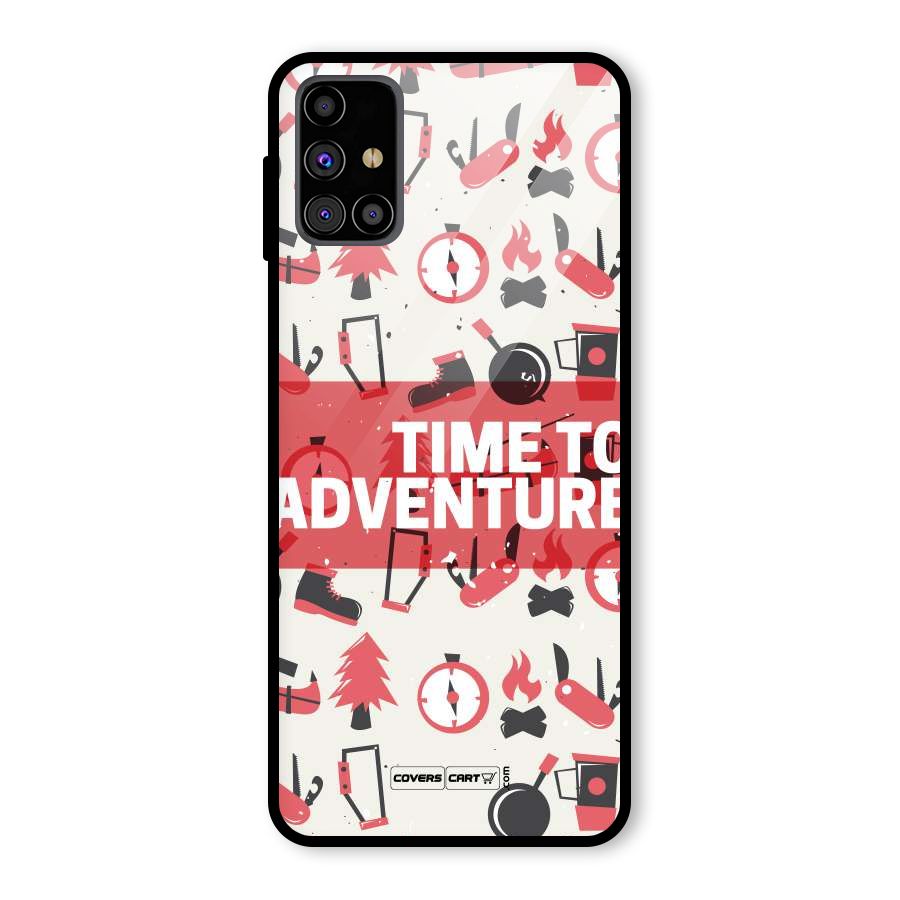 Time To Adventure Radiant Red Glass Back Case for Galaxy M31s