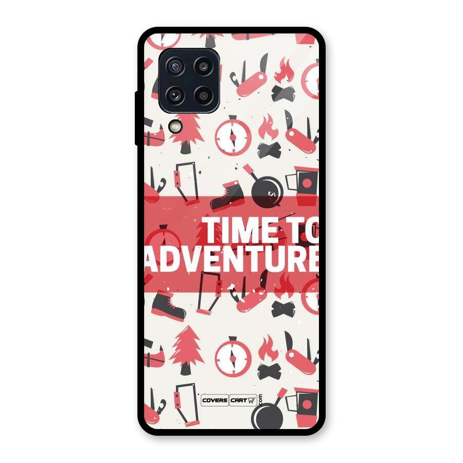 Time To Adventure Radiant Red Glass Back Case for Galaxy M32