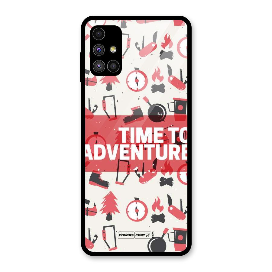 Time To Adventure Radiant Red Glass Back Case for Galaxy M51
