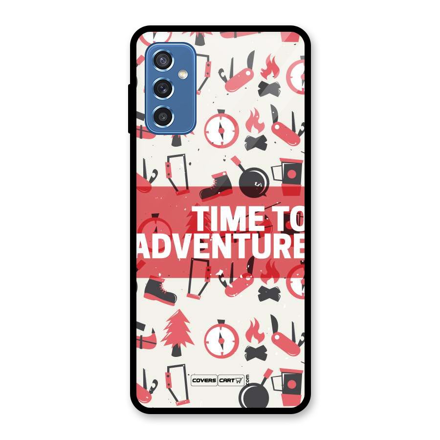 Time To Adventure Radiant Red Glass Back Case for Galaxy M52 5G