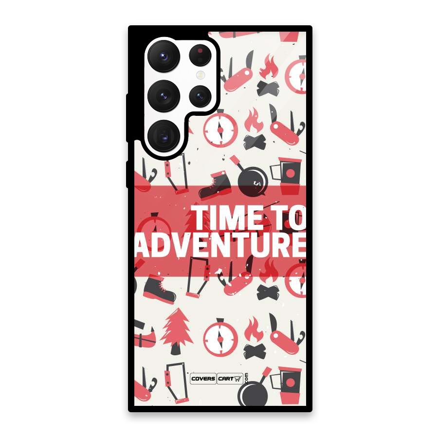 Time To Adventure Radiant Red Glass Back Case for Galaxy S22 Ultra 5G