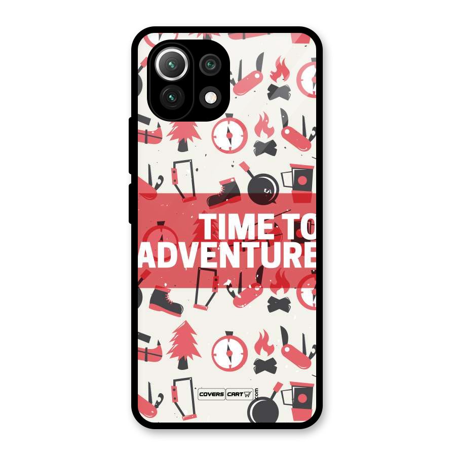 Time To Adventure Radiant Red Glass Back Case for Mi 11 Lite NE 5G