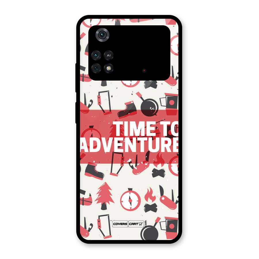 Time To Adventure Radiant Red Glass Back Case for Poco M4 Pro 4G