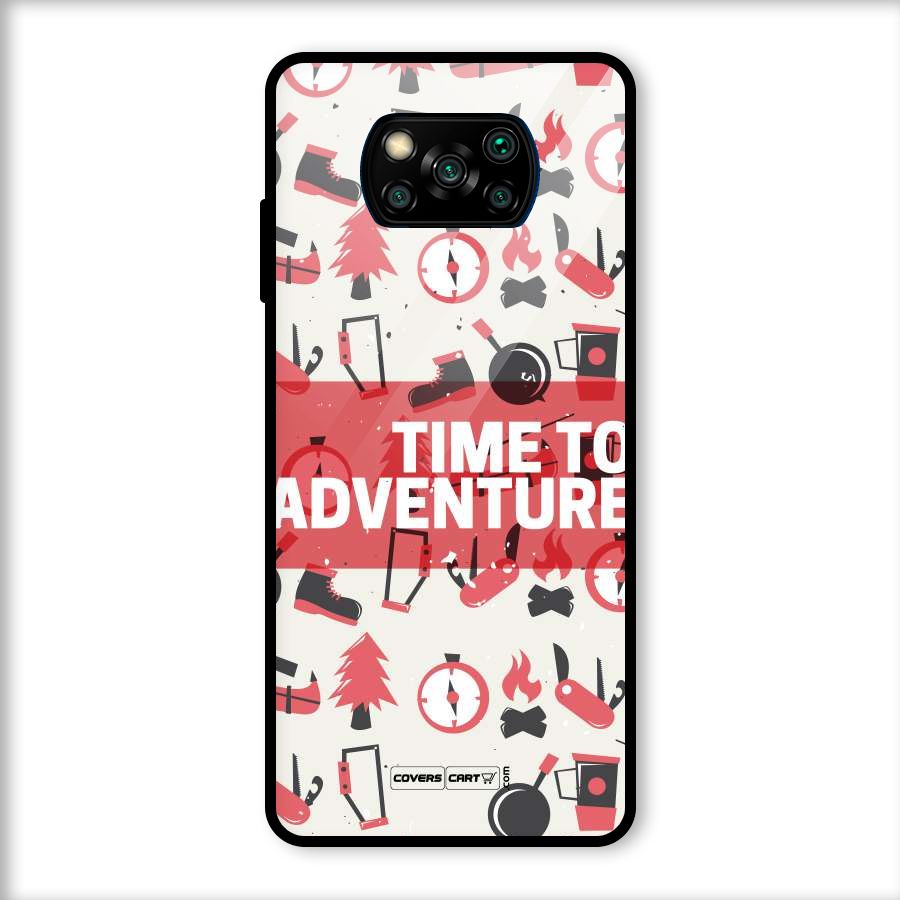 Time To Adventure Radiant Red Glass Back Case for Poco X3