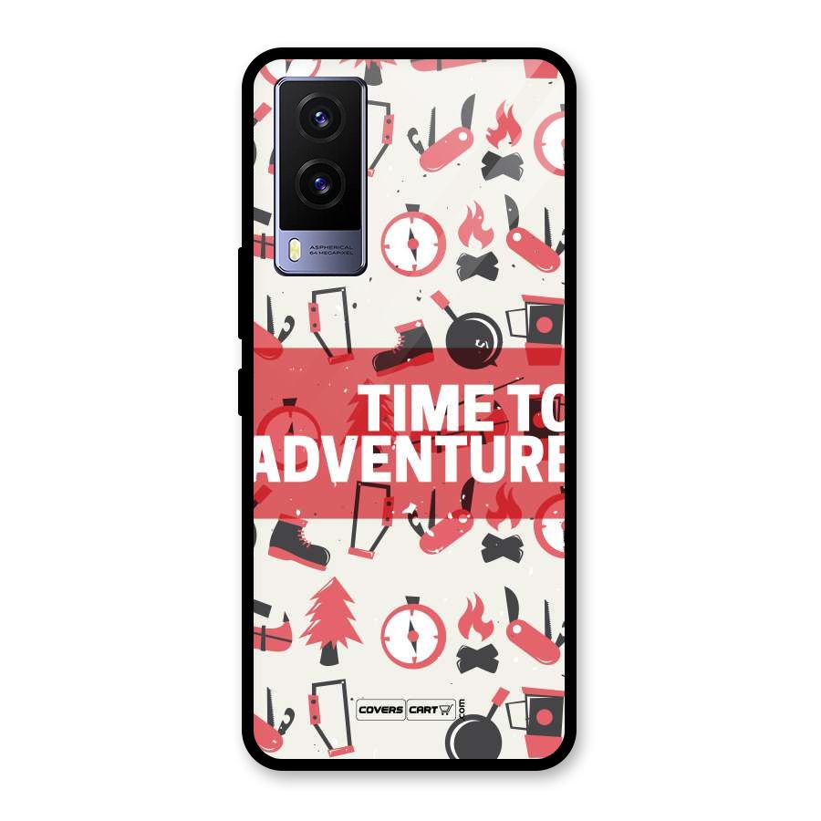 Time To Adventure Radiant Red Glass Back Case for Vivo V21e 5G