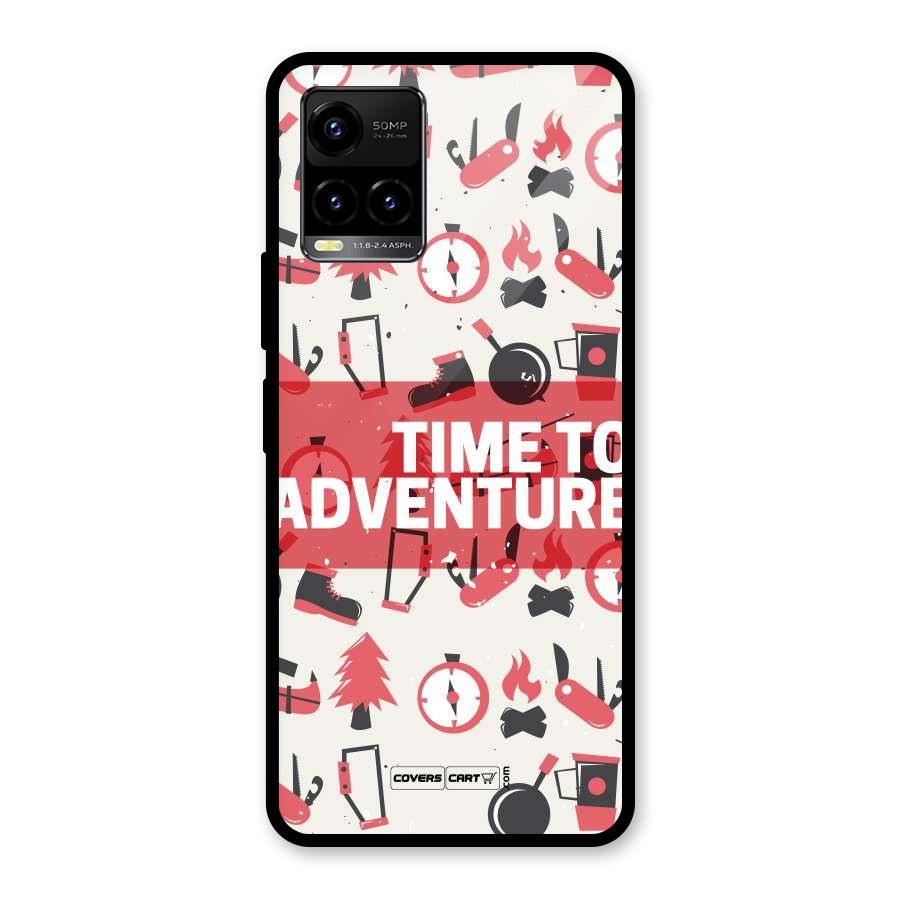 Time To Adventure Radiant Red Glass Back Case for Vivo Y21A