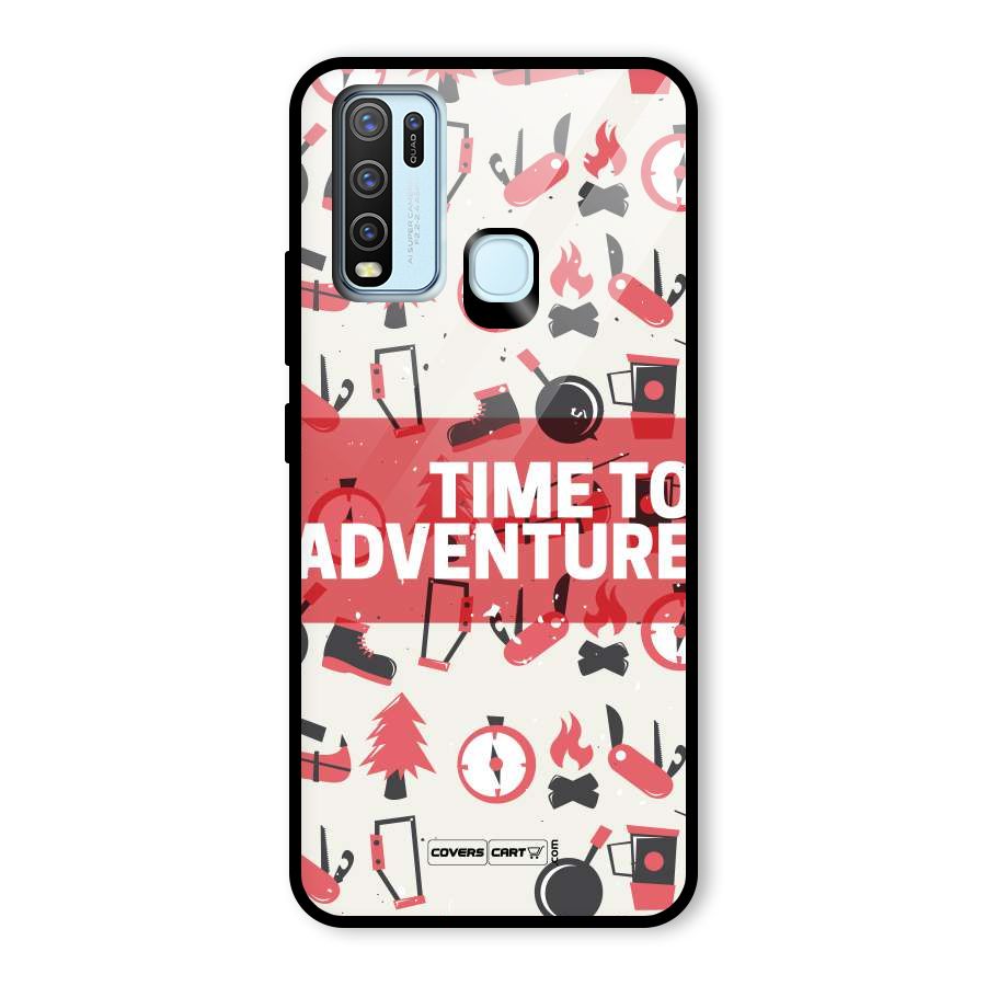Time To Adventure Radiant Red Glass Back Case for Vivo Y30