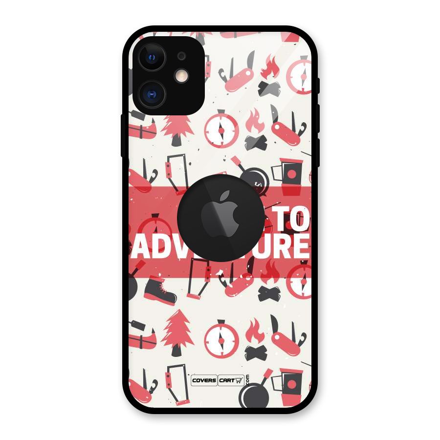 Time To Adventure Radiant Red Glass Back Case for iPhone 11 Logo Cut