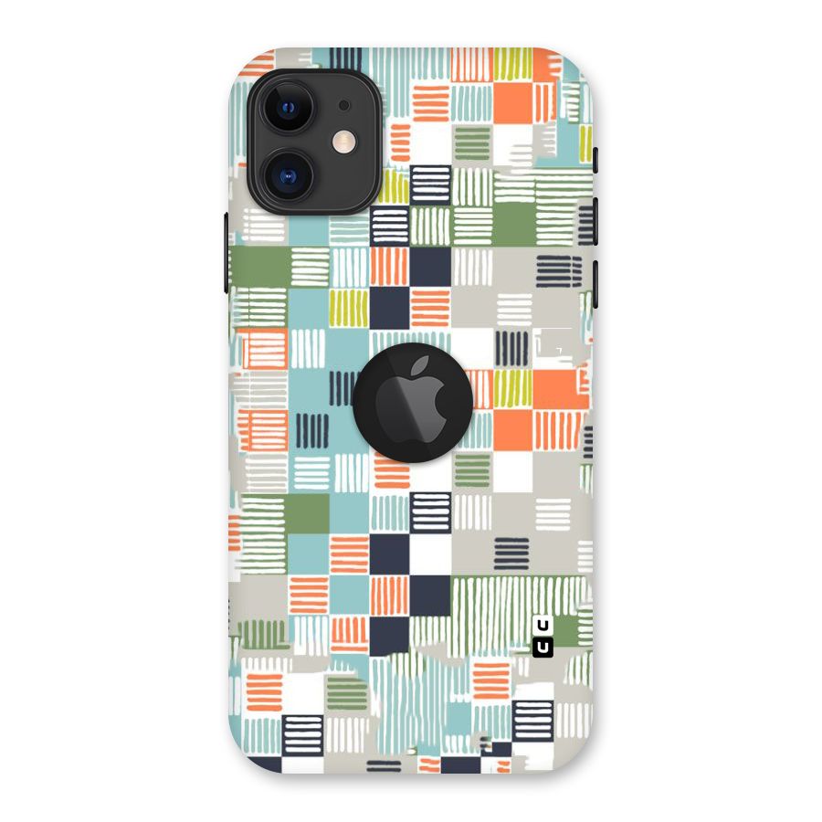 Tiny Boxes Stripes Back Case for iPhone 11 Logo Cut