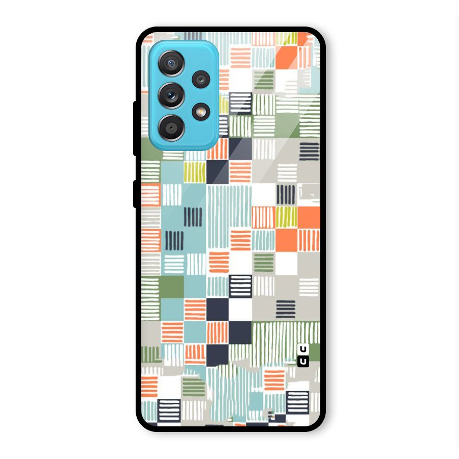 Tiny Boxes Stripes Glass Back Case for Galaxy A52