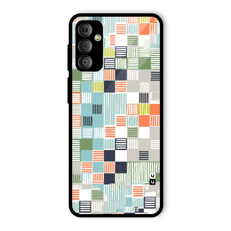 Tiny Boxes Stripes Glass Back Case for Galaxy F23