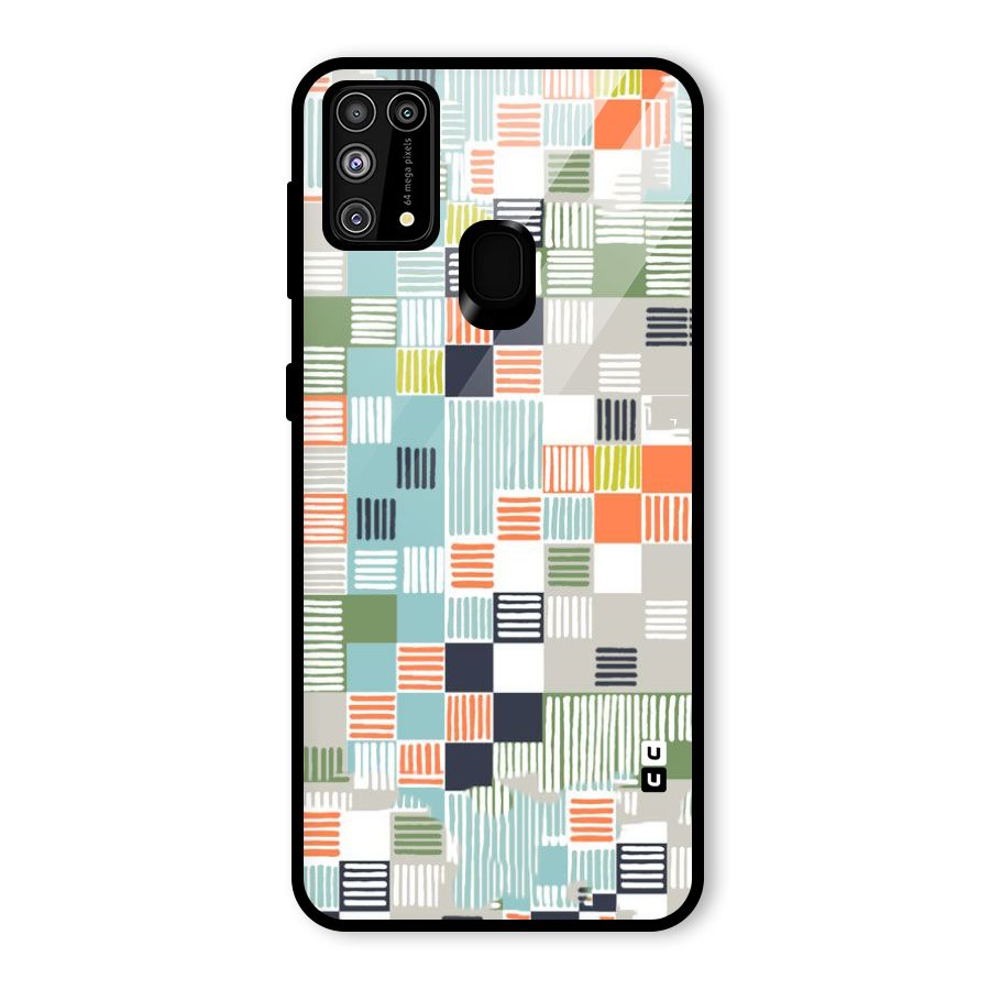 Tiny Boxes Stripes Glass Back Case for Galaxy F41