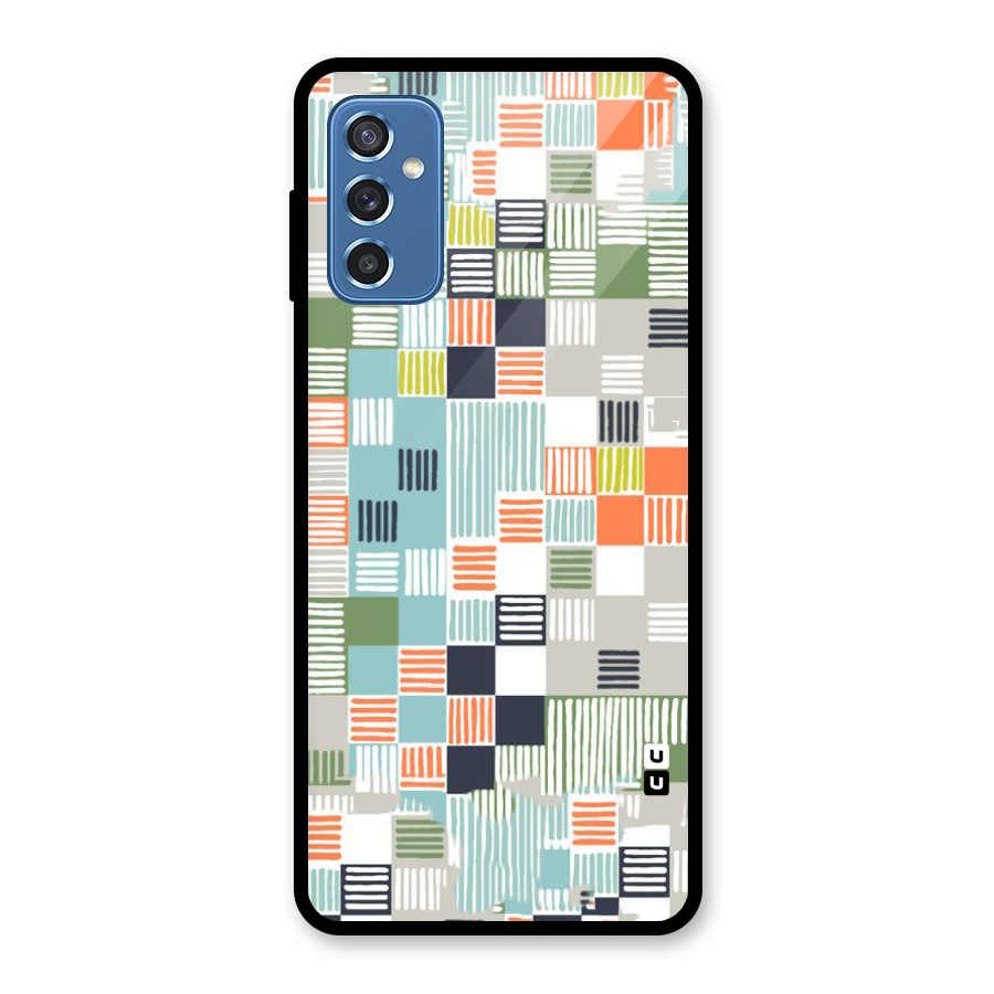 Tiny Boxes Stripes Glass Back Case for Galaxy M52 5G