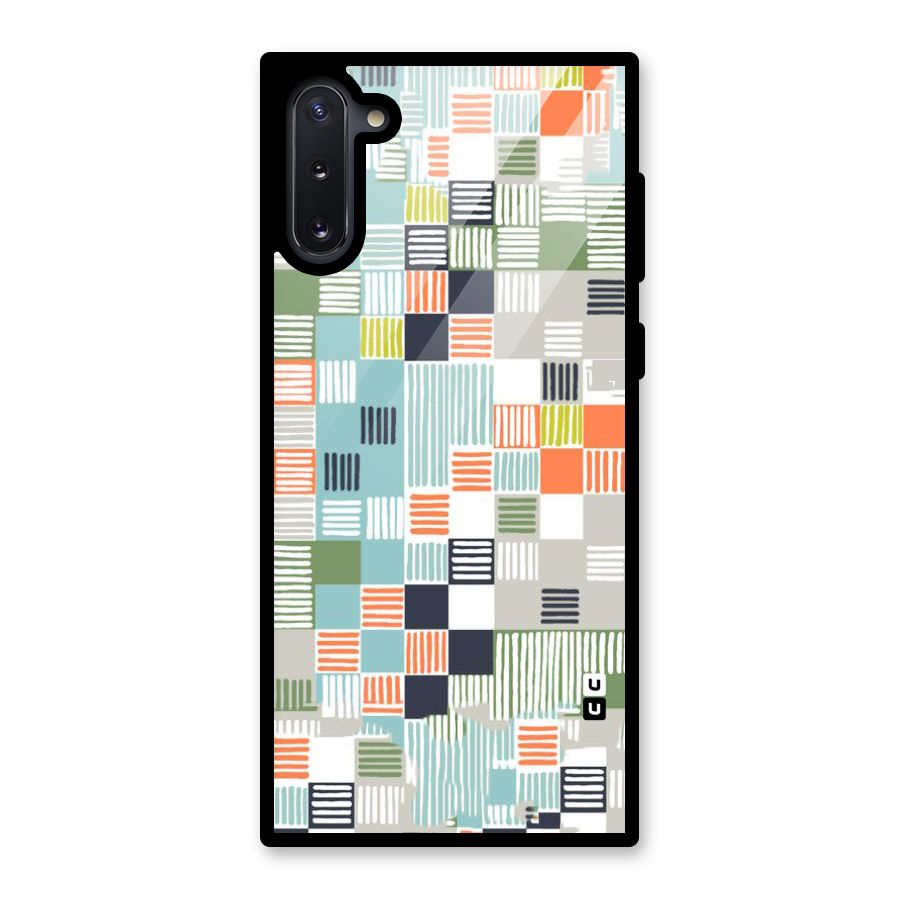Tiny Boxes Stripes Glass Back Case for Galaxy Note 10