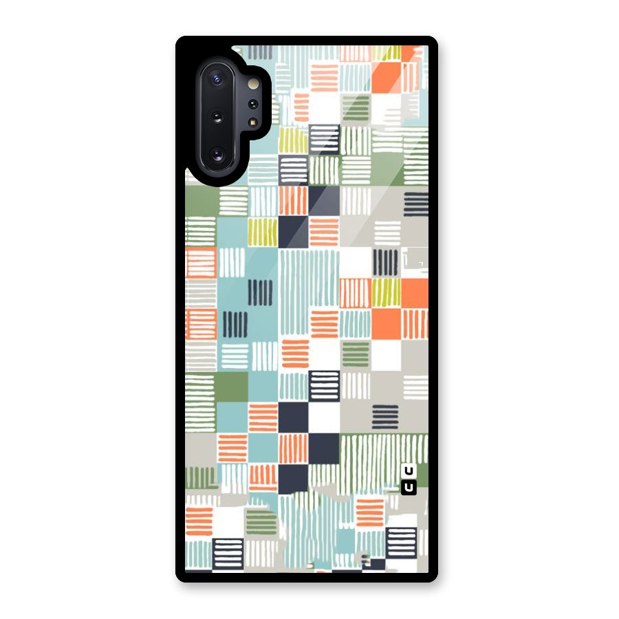 Tiny Boxes Stripes Glass Back Case for Galaxy Note 10 Plus