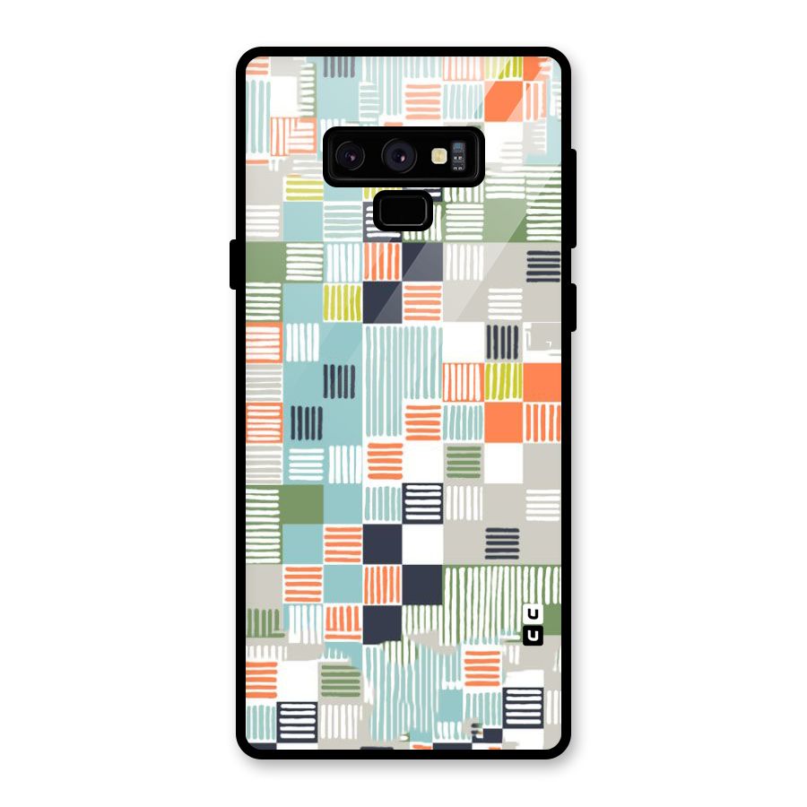Tiny Boxes Stripes Glass Back Case for Galaxy Note 9