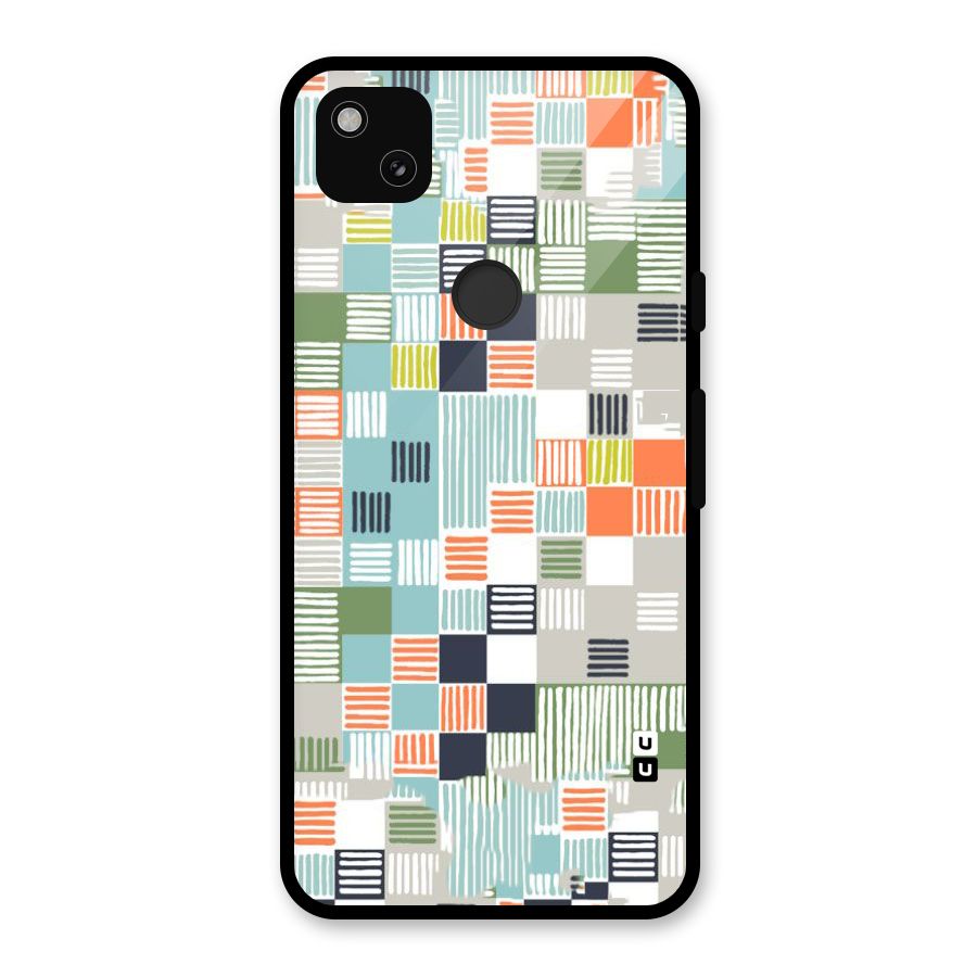 Tiny Boxes Stripes Glass Back Case for Google Pixel 4a