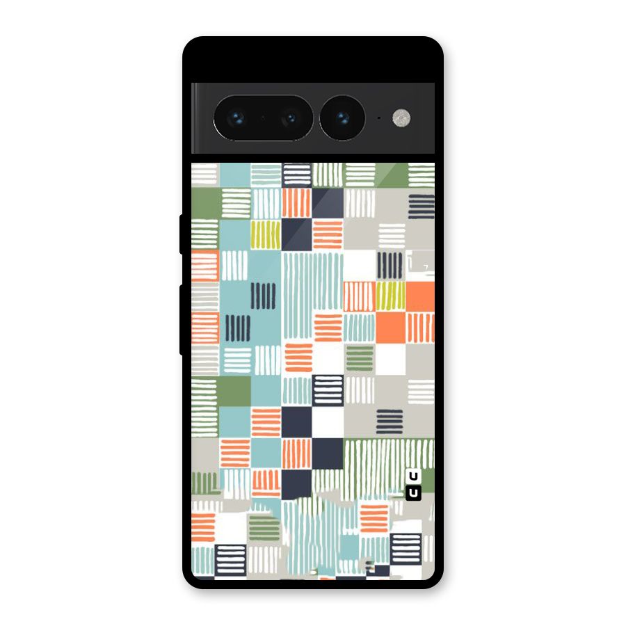 Tiny Boxes Stripes Glass Back Case for Google Pixel 7 Pro